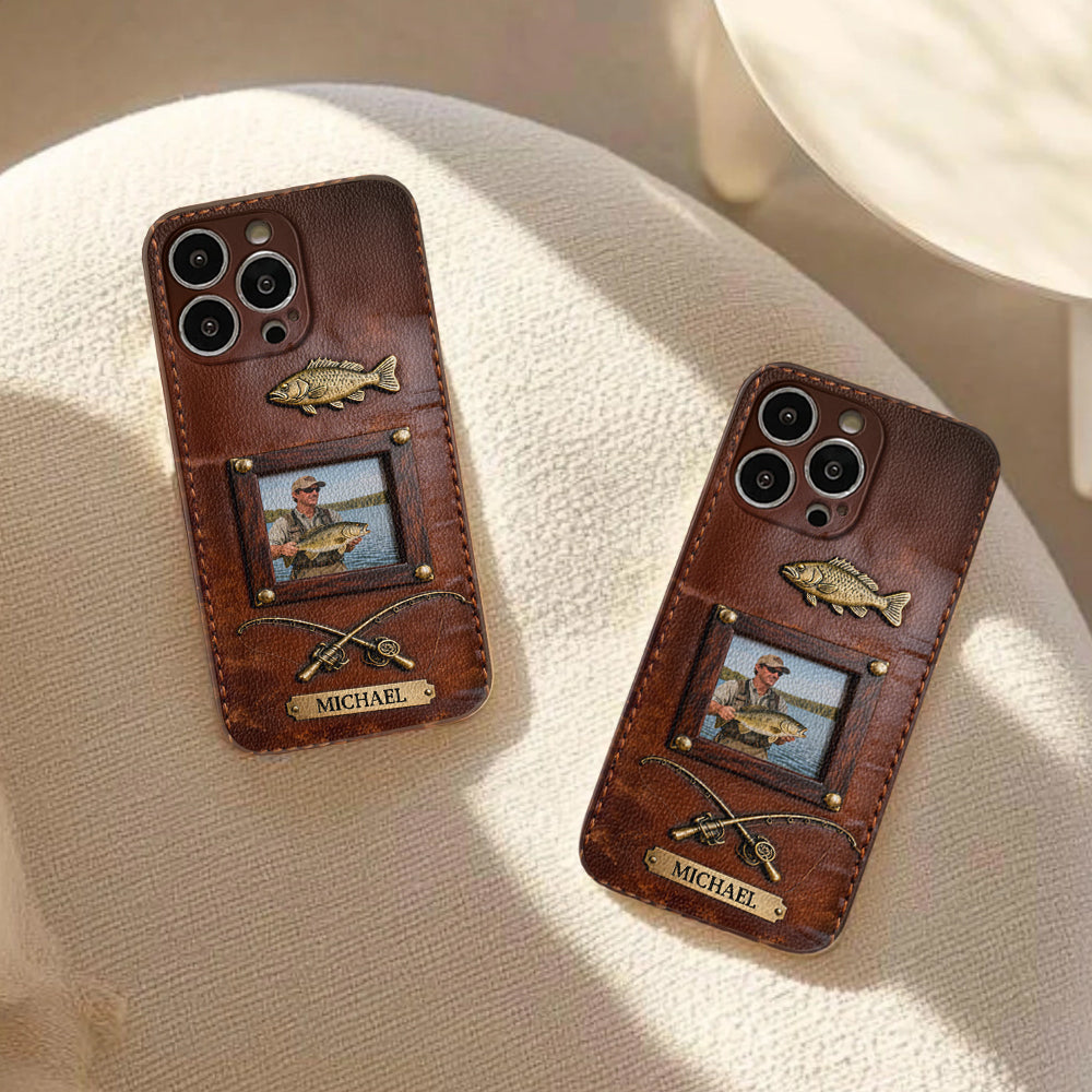 Best Catch - Personalized Fishing Leather Phone Case