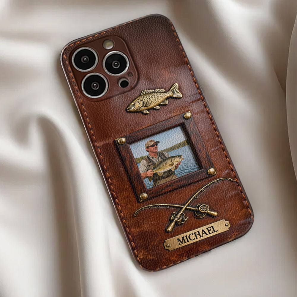 Best Catch - Personalized Fishing Leather Phone Case