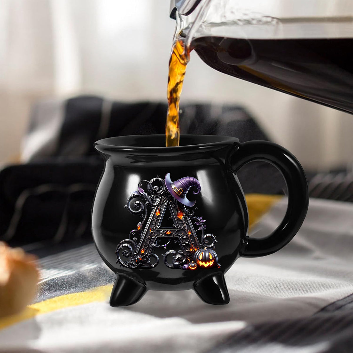 Witch Name Initial Letter - Personalized Witch Cauldron Mug