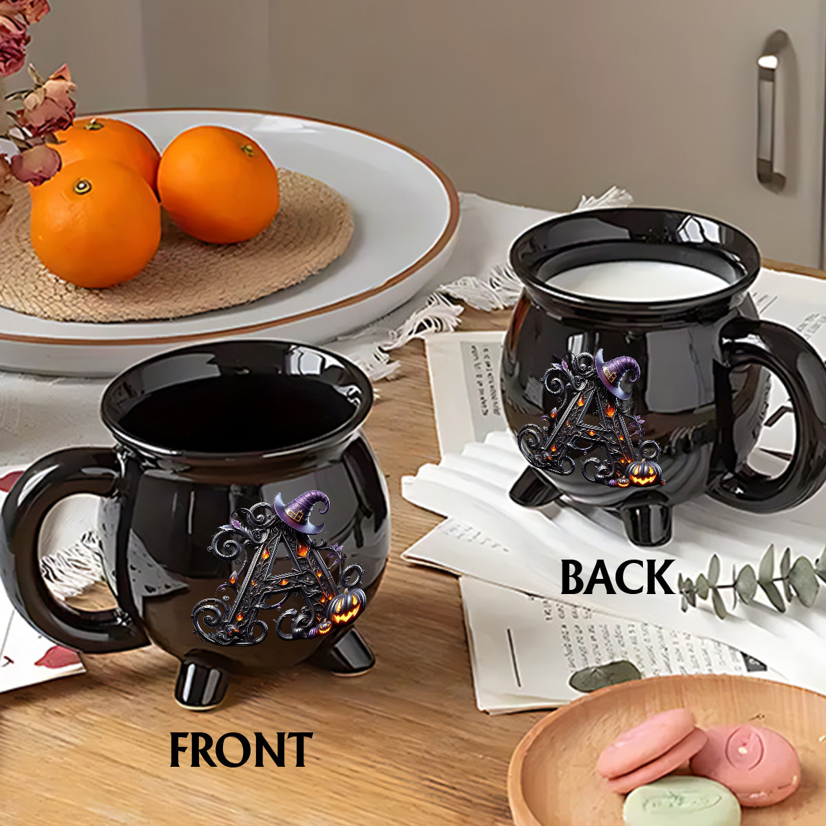 Witch Name Initial Letter - Personalized Witch Cauldron Mug