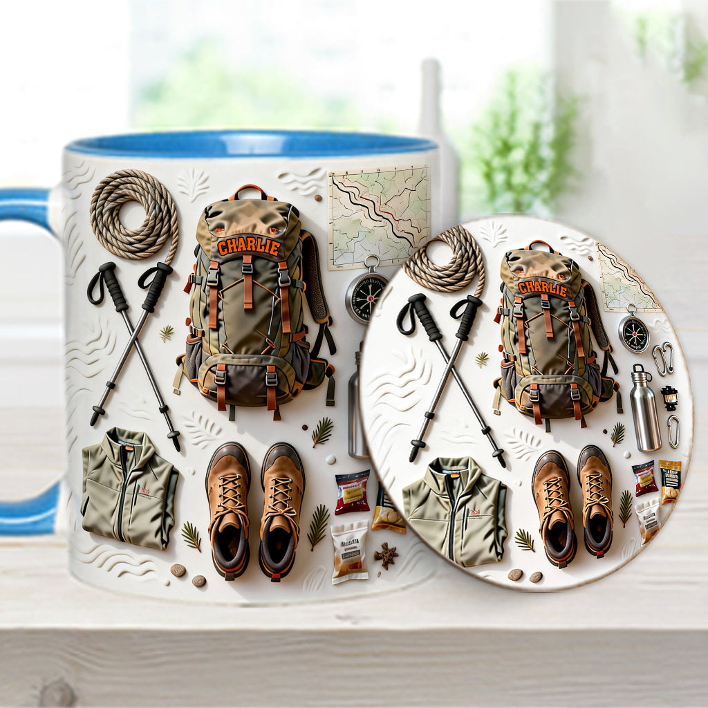 Love Hiking - Personalized Hiking Accent Mug & Coaster