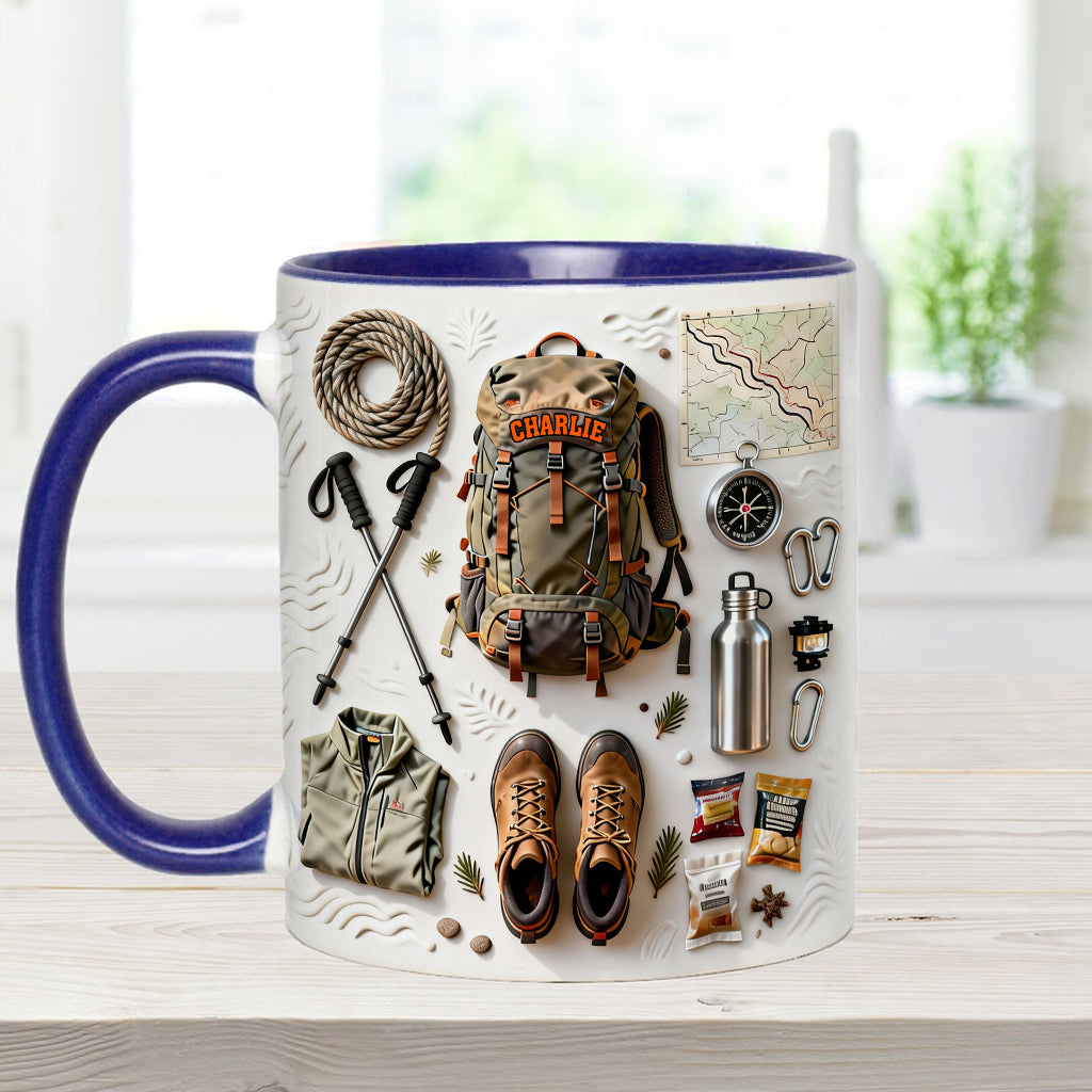 Love Hiking - Personalized Hiking Accent Mug & Coaster