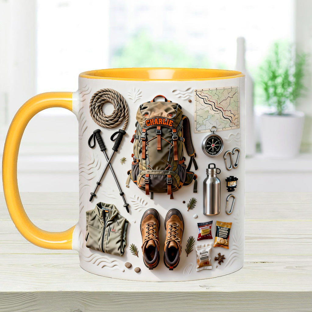 Love Hiking - Personalized Hiking Accent Mug & Coaster
