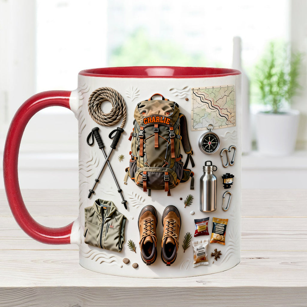 Love Hiking - Personalized Hiking Accent Mug & Coaster