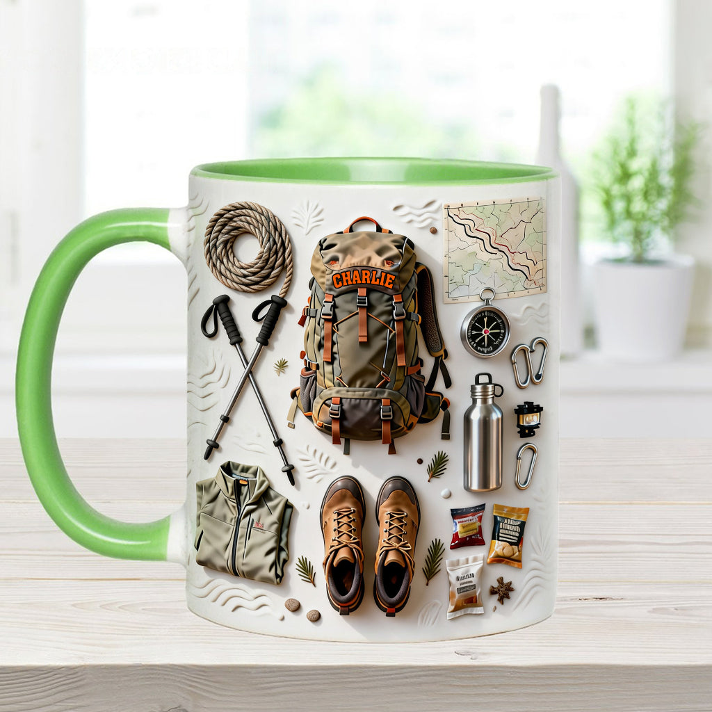 Love Hiking - Personalized Hiking Accent Mug & Coaster