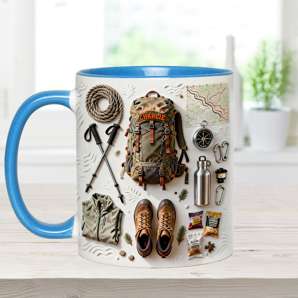 Love Hiking - Personalized Hiking Accent Mug & Coaster