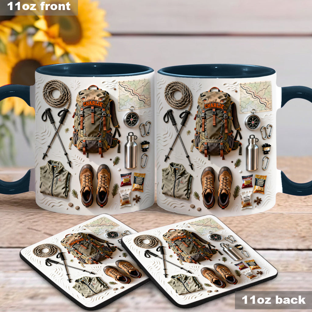 Love Hiking - Personalized Hiking Accent Mug & Coaster