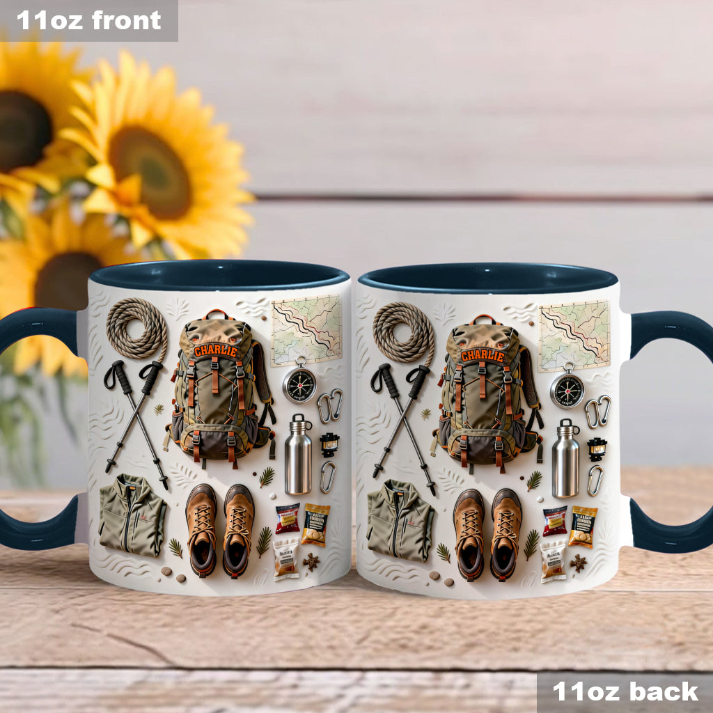Love Hiking - Personalized Hiking Accent Mug & Coaster