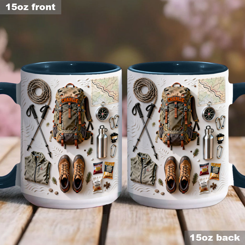 Love Hiking - Personalized Hiking Accent Mug & Coaster