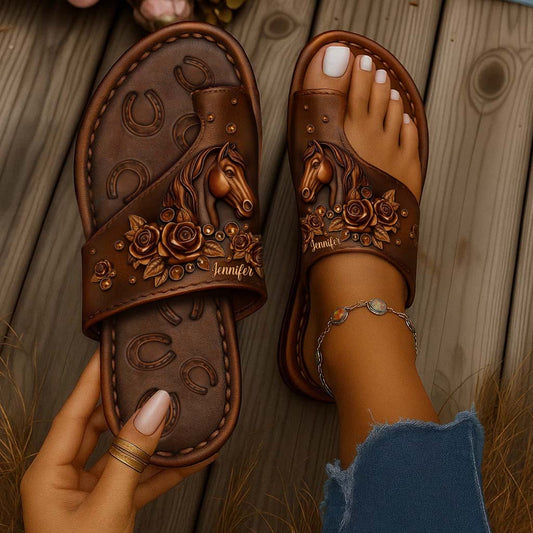 Love Horse - Personalized Horse Open Toe Sandals