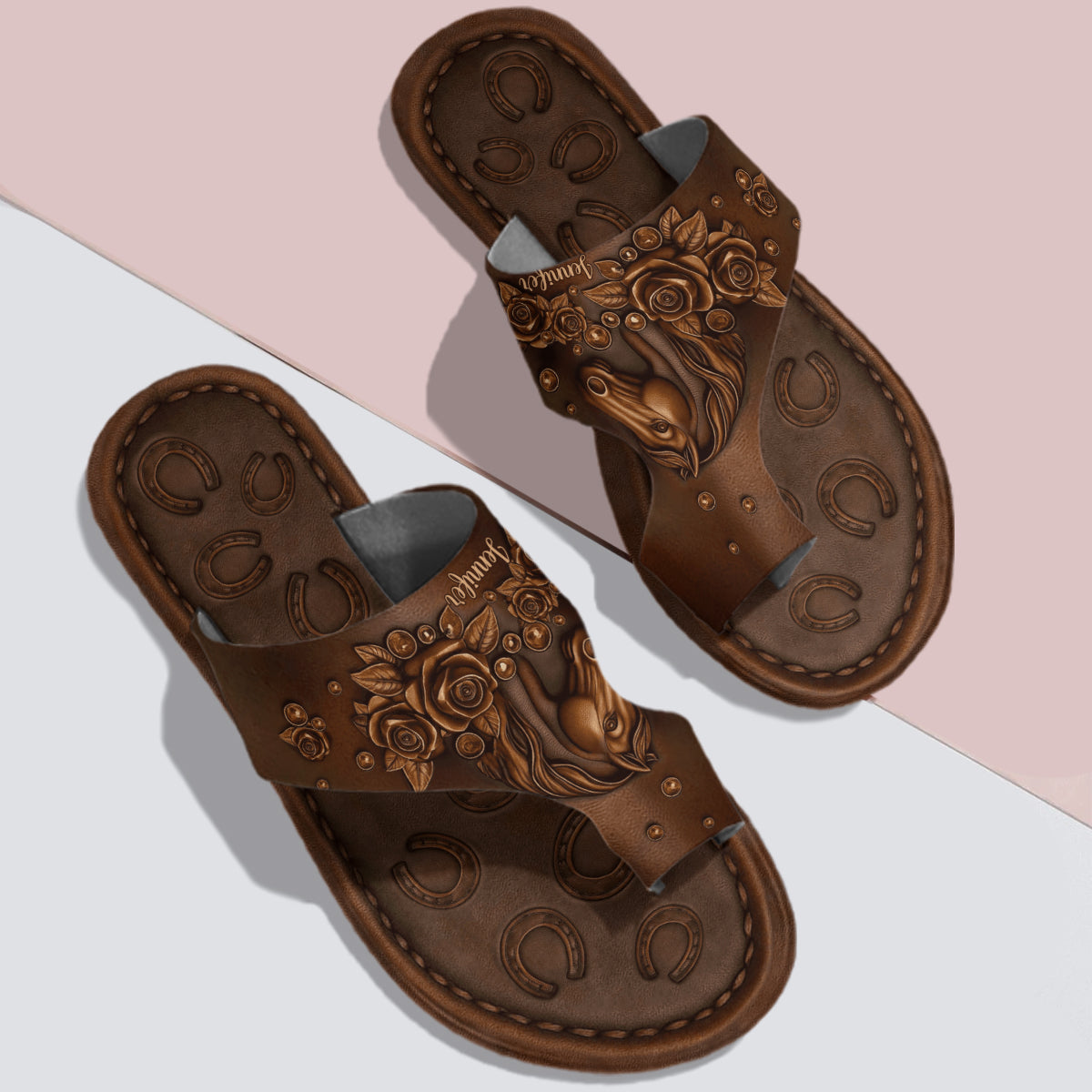 Love Horse - Personalized Horse Open Toe Sandals