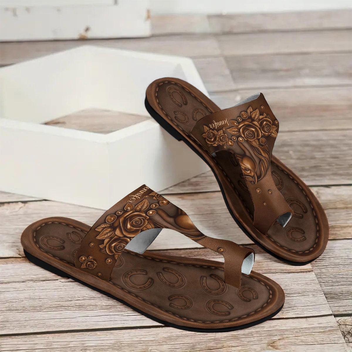 Love Horse - Personalized Horse Open Toe Sandals