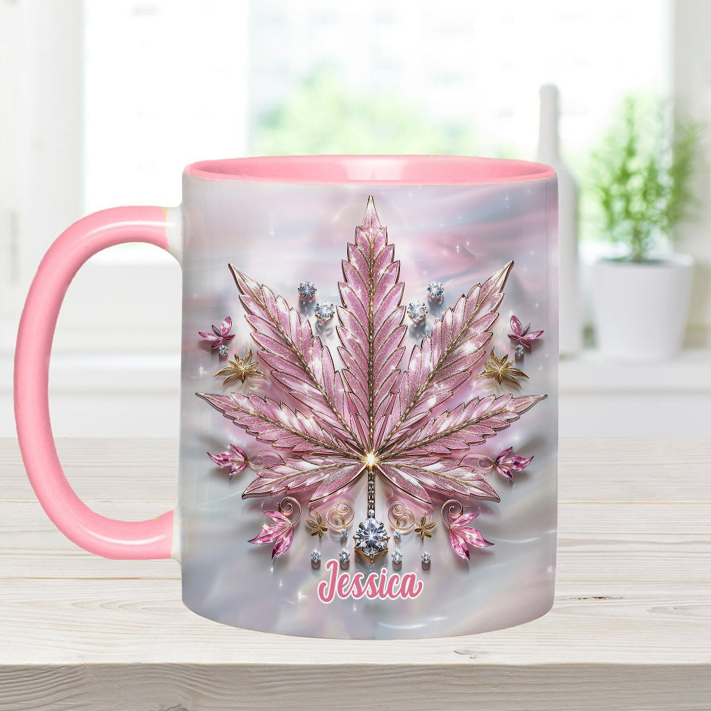 Pink Cannabis - Personalized Weed Accent Mug