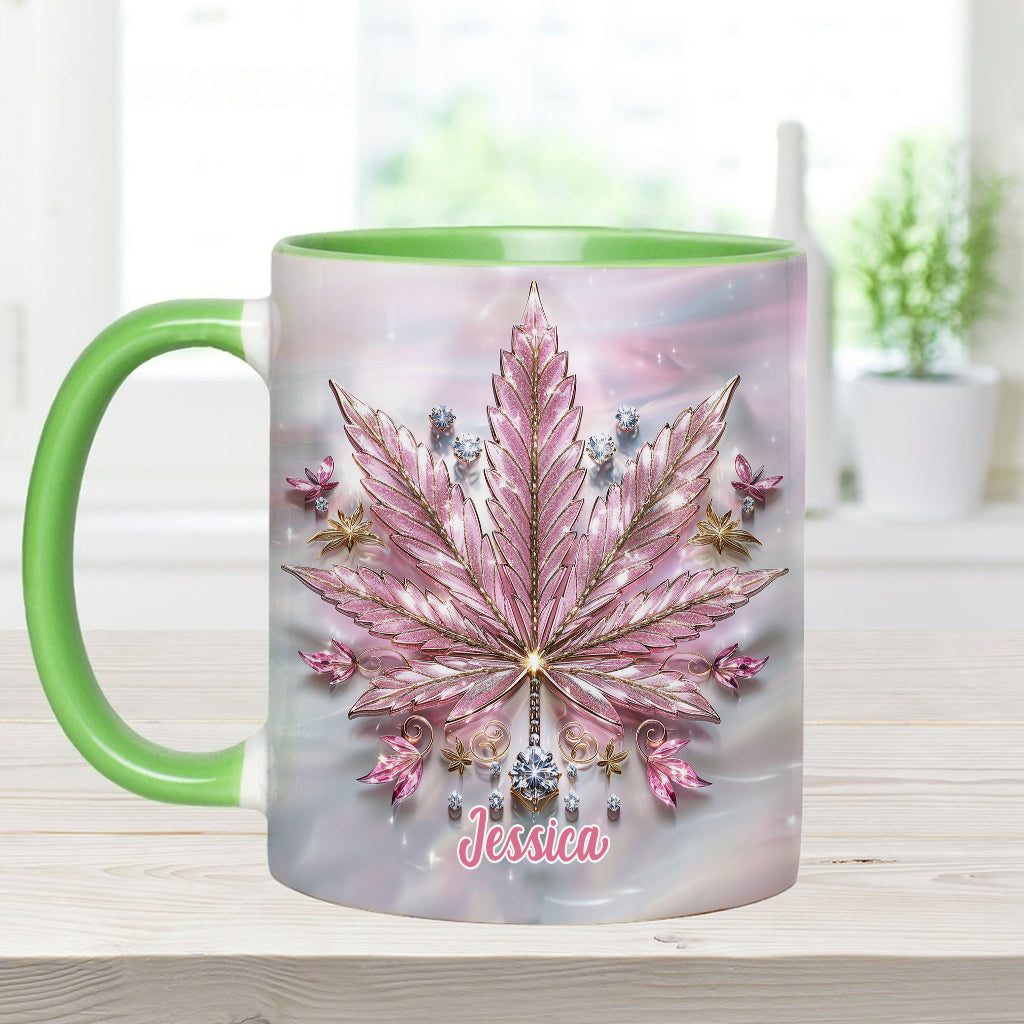 Pink Cannabis - Personalized Weed Accent Mug