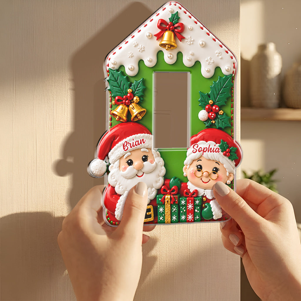 Santa & Mrs. Claus - Personalized Couple Light Switch/ Outlet Cover