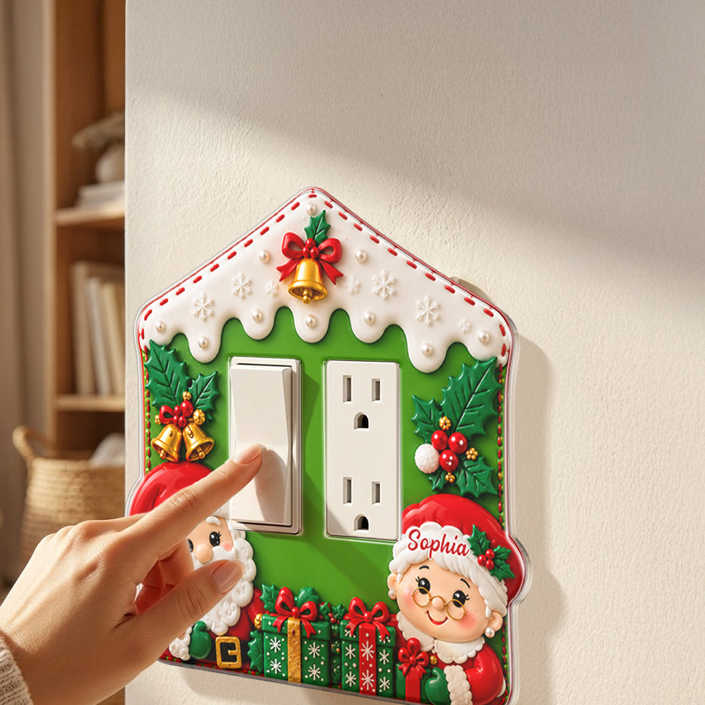 Santa & Mrs. Claus - Personalized Couple Light Switch/ Outlet Cover
