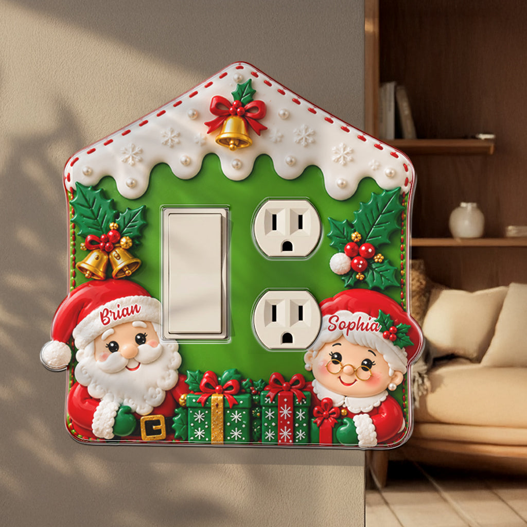 Santa & Mrs. Claus - Personalized Couple Light Switch/ Outlet Cover