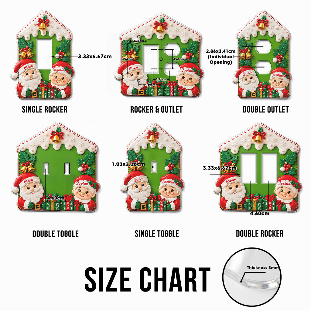 Santa & Mrs. Claus - Personalized Couple Light Switch/ Outlet Cover