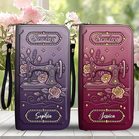 Love Sewing - Personalized Sewing Leather Long Wallet