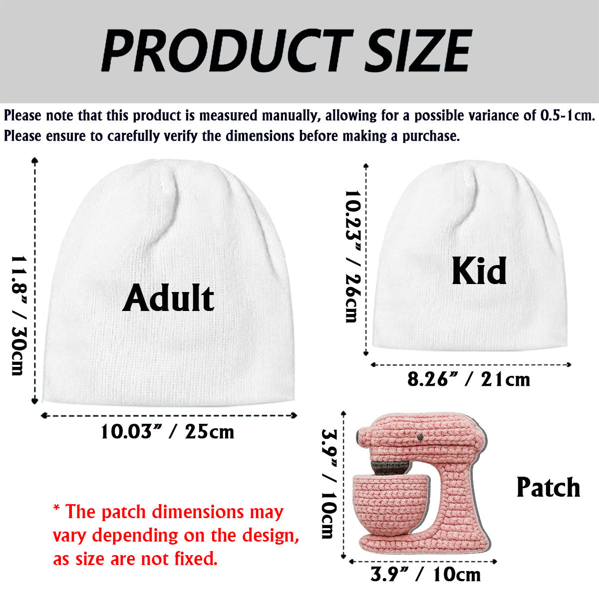 Baking Lover - Personalized Baking Beanie Hat With Patches