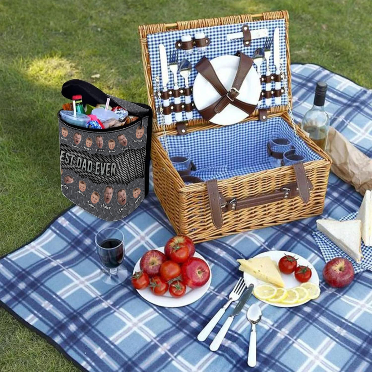 Best Dad Ever - Personalized Father Portable Car Trash Can/ Organizer