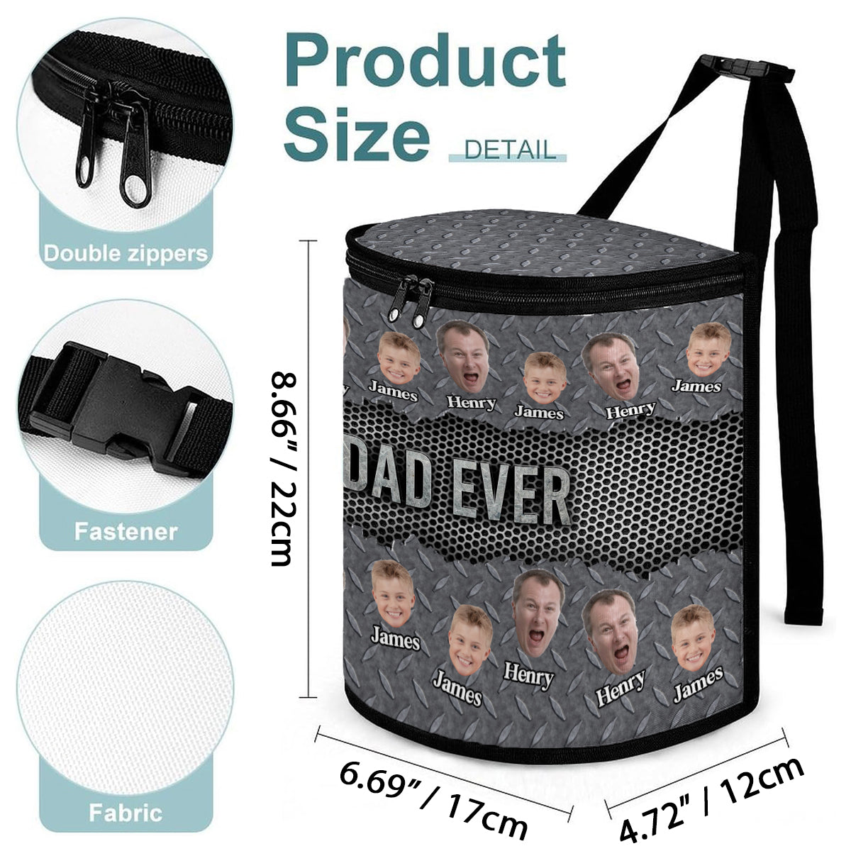 Best Dad Ever - Personalized Father Portable Car Trash Can/ Organizer
