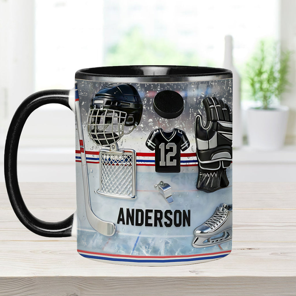 Love Ice Hockey - Personalized Hockey Accent Mug & Coaster