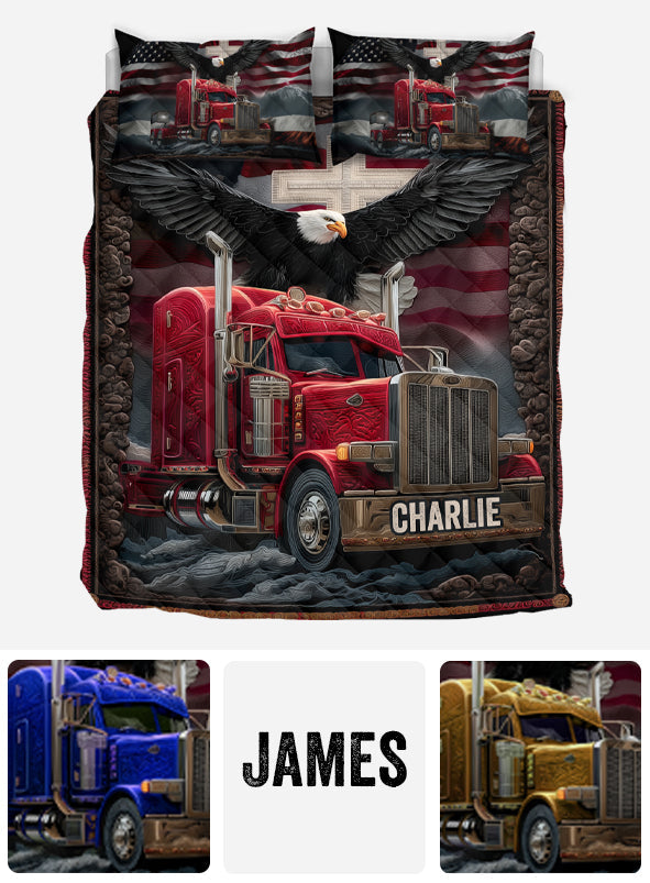 Truck Driver - Personalized Trucker Quilt Set
