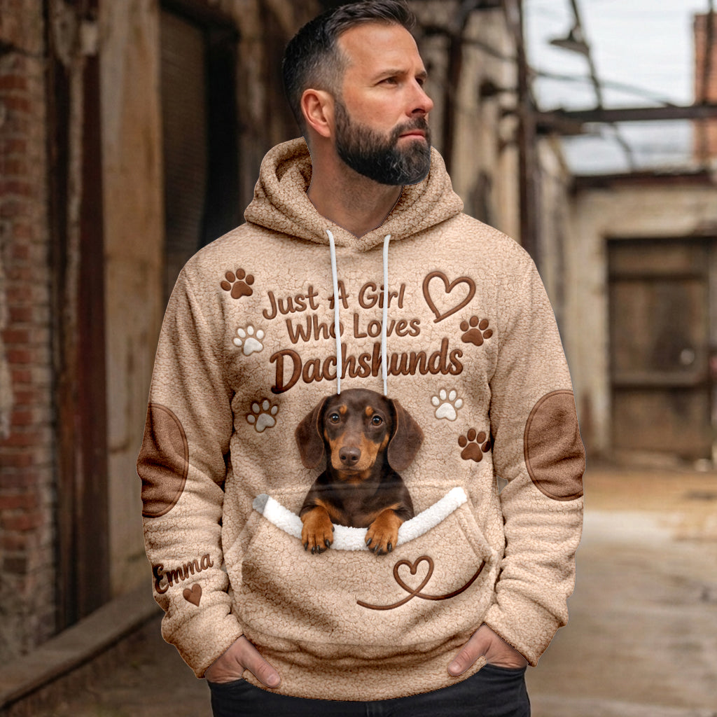 Just A Girl Who Loves Dogs - Personalized Dog Fleece Hoodie