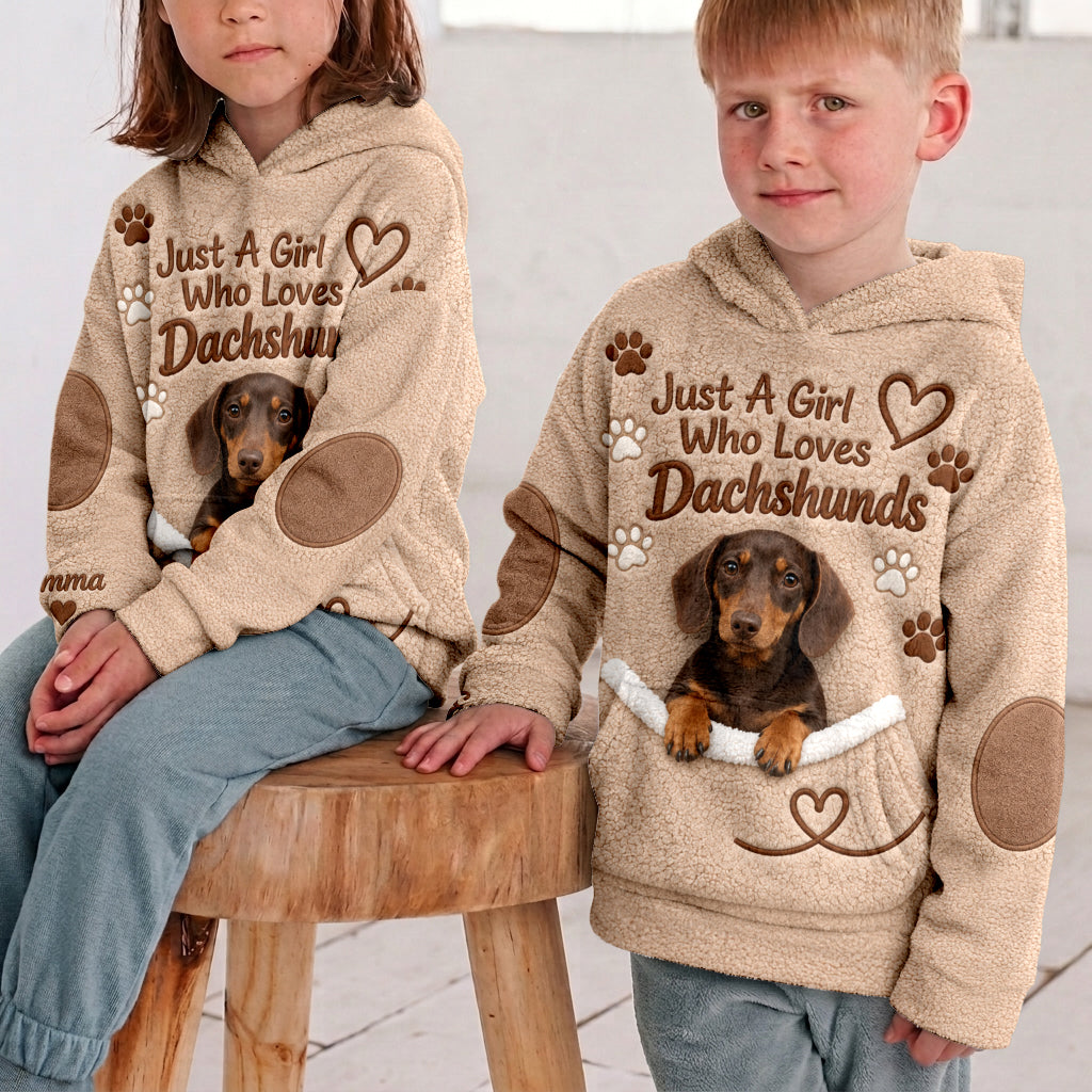 Just A Girl Who Loves Dogs - Personalized Dog Fleece Hoodie
