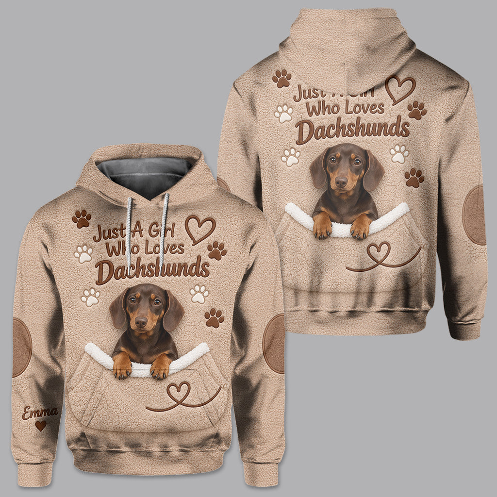 Just A Girl Who Loves Dogs - Personalized Dog Fleece Hoodie