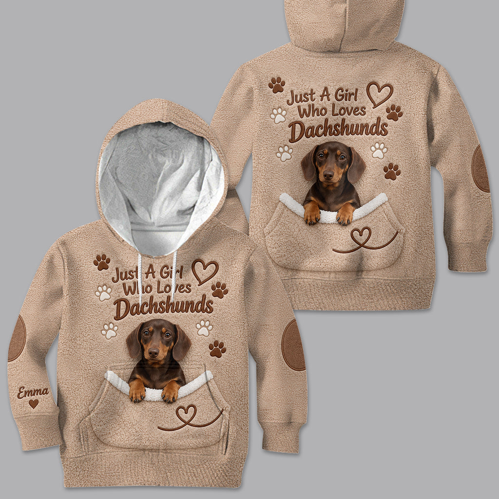 Just A Girl Who Loves Dogs - Personalized Dog Fleece Hoodie
