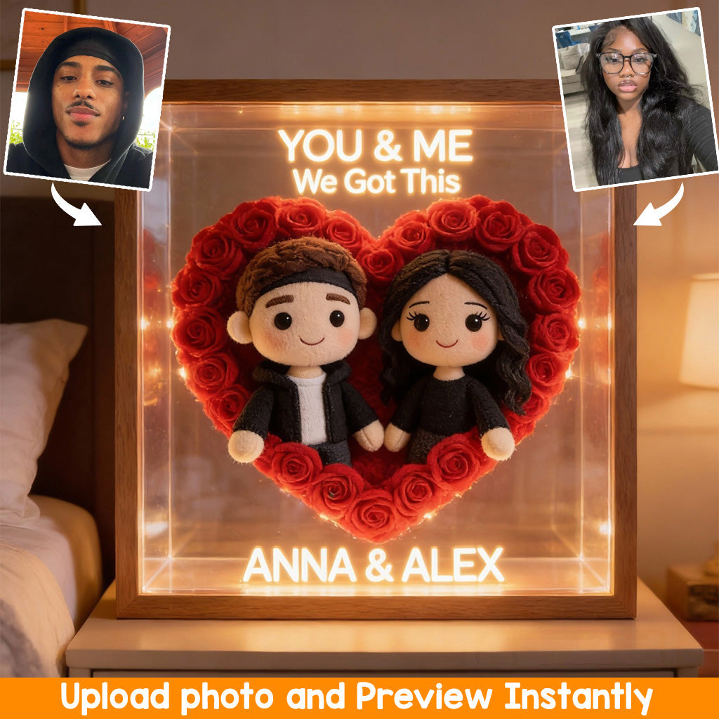 Best Valentine Gift For Her/ Him - Personalized Couple Wooden Frame LED Light