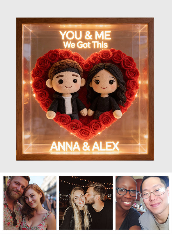 Best Valentine Gift For Her/ Him - Personalized Couple Wooden Frame LED Light