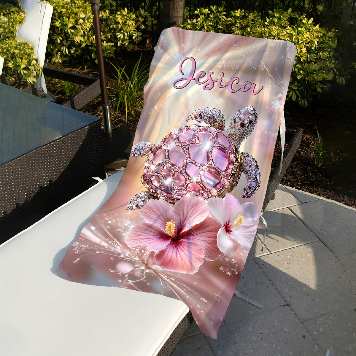 Smell The Sea Feel The Breeze - Personalized Turtle Quick-dry Beach Towel/ Bath Towel