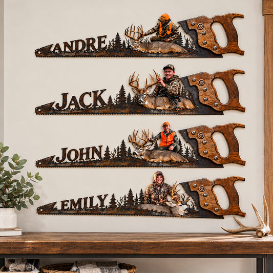 Saw Blade Hunting Side - Personalized Hunting Cut Metal Sign