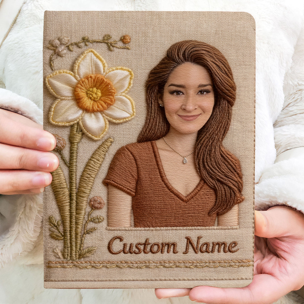 Custom Birth Flower & Name - Personalized Self Love Leather Journal