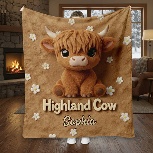 Just A Girl Who Loves Highland Cows - Personalized Highland Cow Blanket