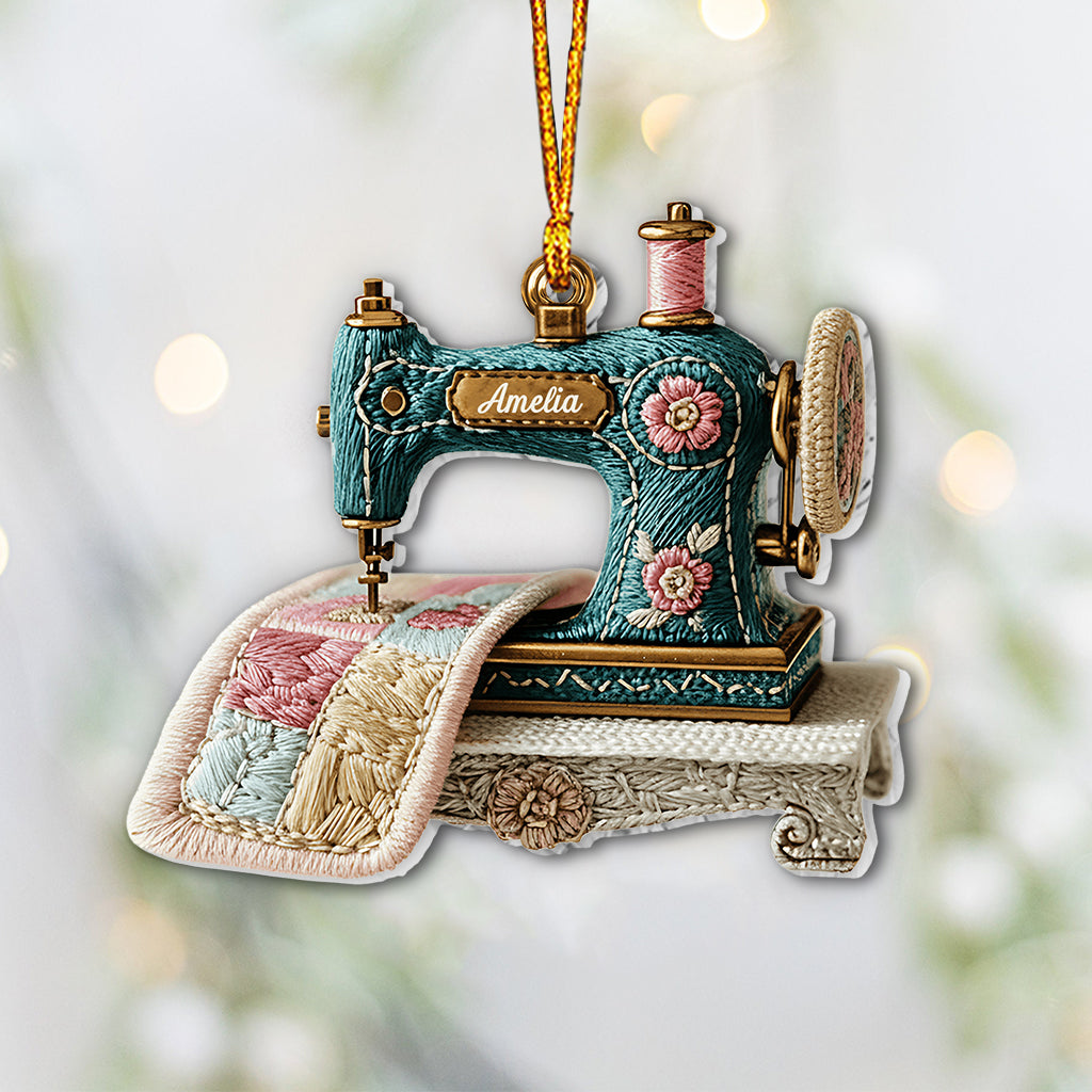 Vintage Sewing Machine - Personalized Sewing Ornament