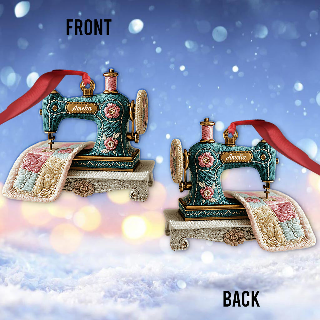 Vintage Sewing Machine - Personalized Sewing Ornament