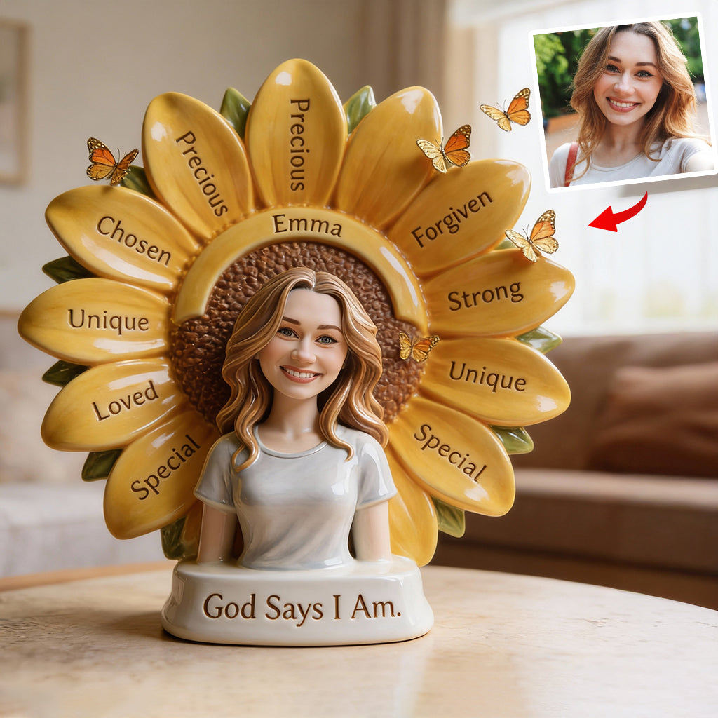 Custom From Any Photo God Says I Am - Personalized Christian Custom Shaped Acrylic Plaque