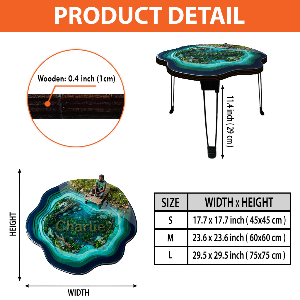 Love Fishing - Personalized Fishing Table Custom Shape