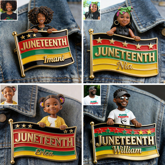 Celebrating Freedom 1865 - Personalized Juneteenth 3D Embossed Enamel Pin