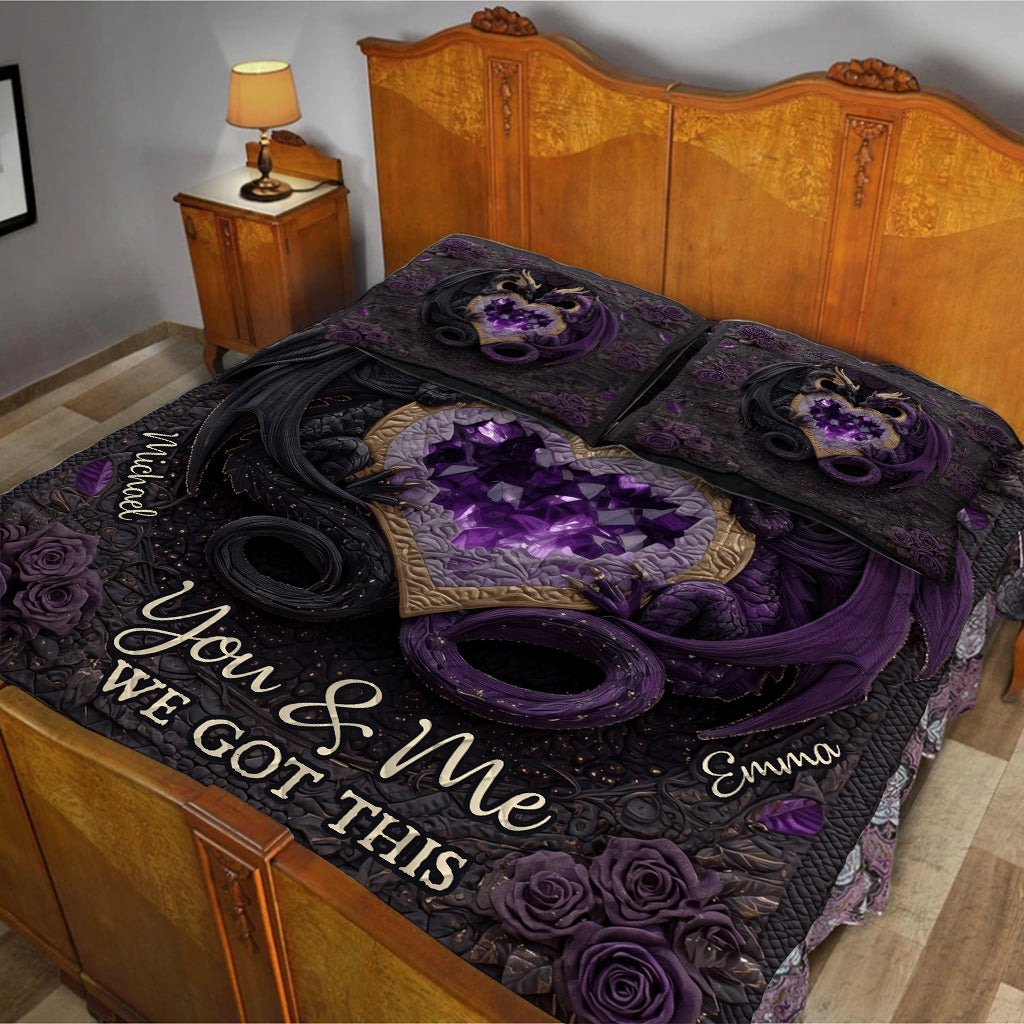 You & Me We Got This - Personalized Dragon Quilt Set