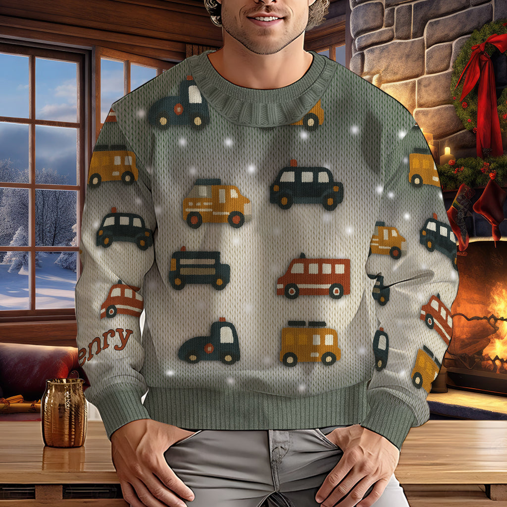 Love Cars - Personalized Kid Ugly Sweater