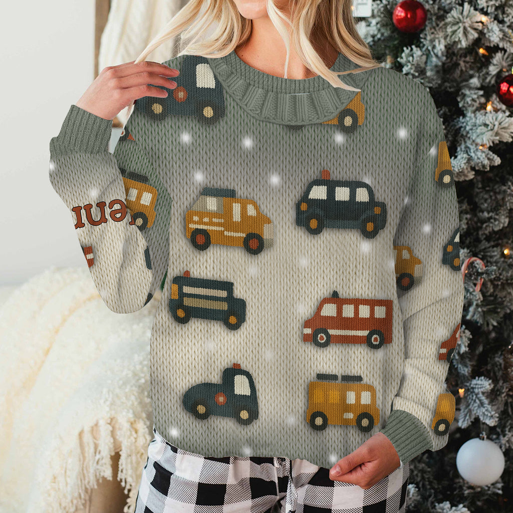 Love Cars - Personalized Kid Ugly Sweater