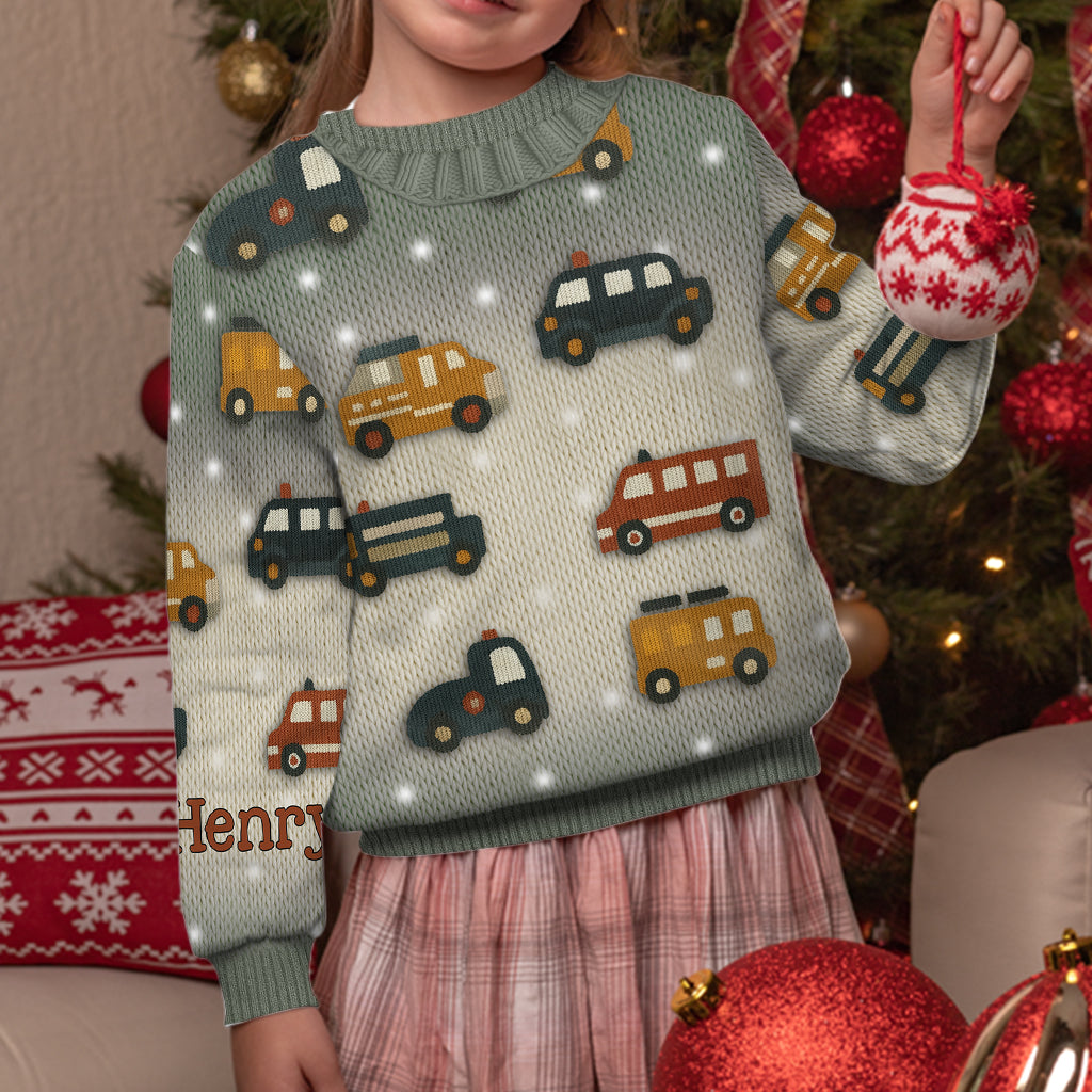 Love Cars - Personalized Kid Ugly Sweater