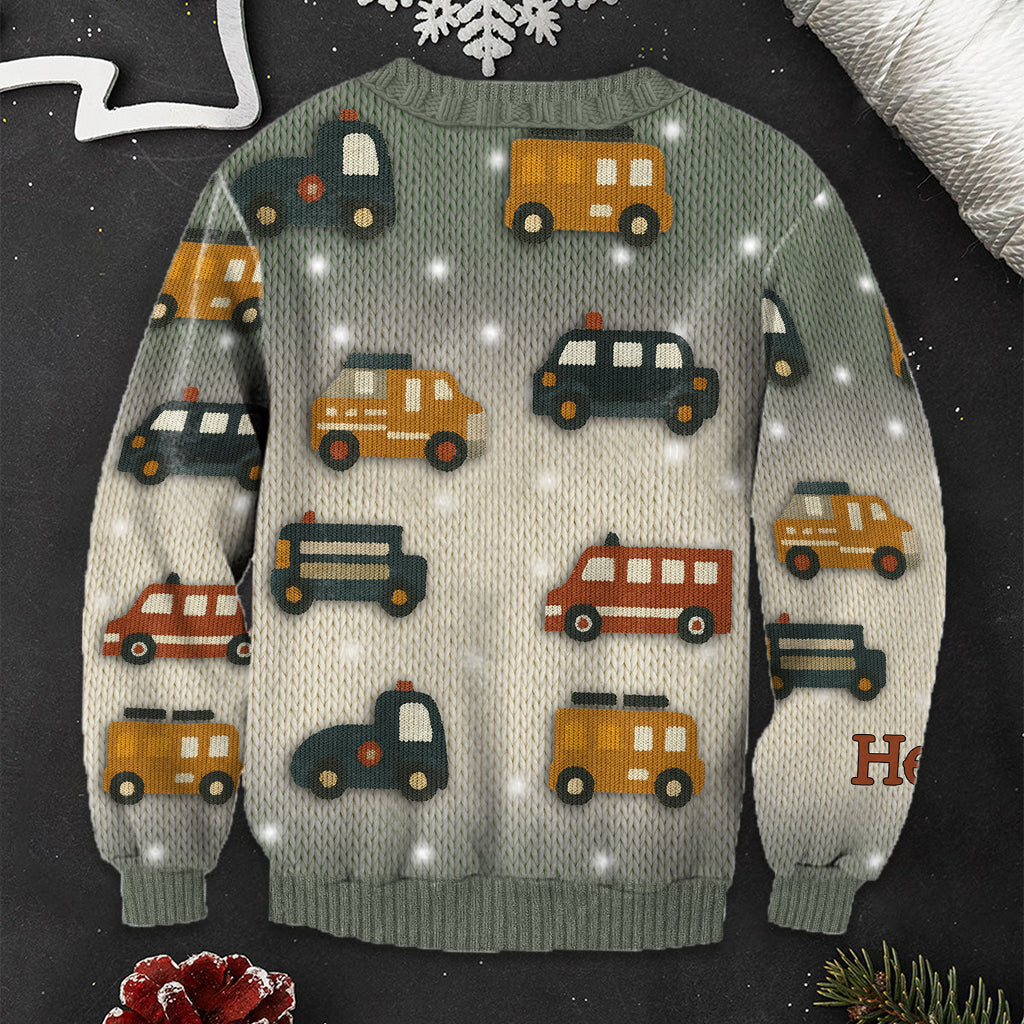 Love Cars - Personalized Kid Ugly Sweater