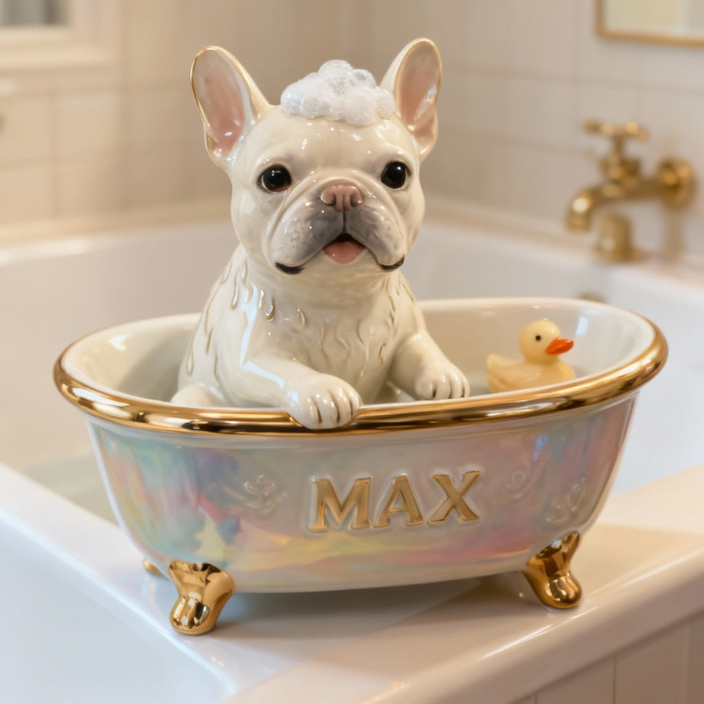 Lovely Dog Cat Pet Lovers Bathroom Decor - Personalized Dog Custom Shaped Acrylic Plaque