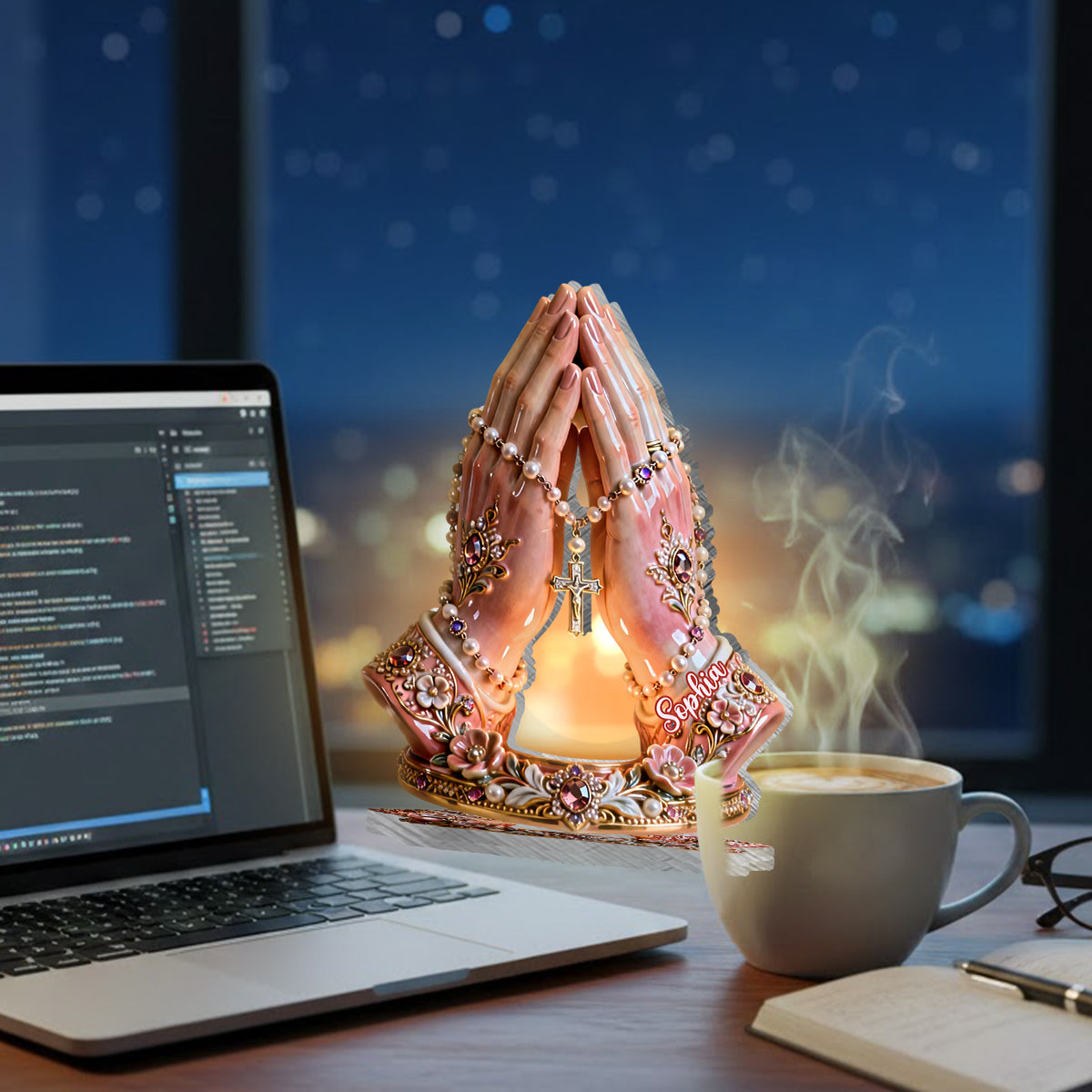 Praying Time - Personalized Christian Candle Holder Sign